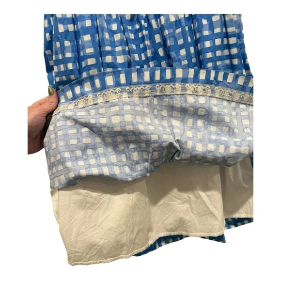 Lilly Pulitzer Blue White Checkered Gingham Sundress Size 6 Smocked Dress - Picture 7 of 11